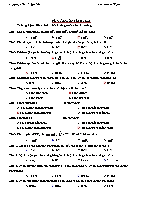 Đề cương ôn tập Hình học 8 - Chương 1